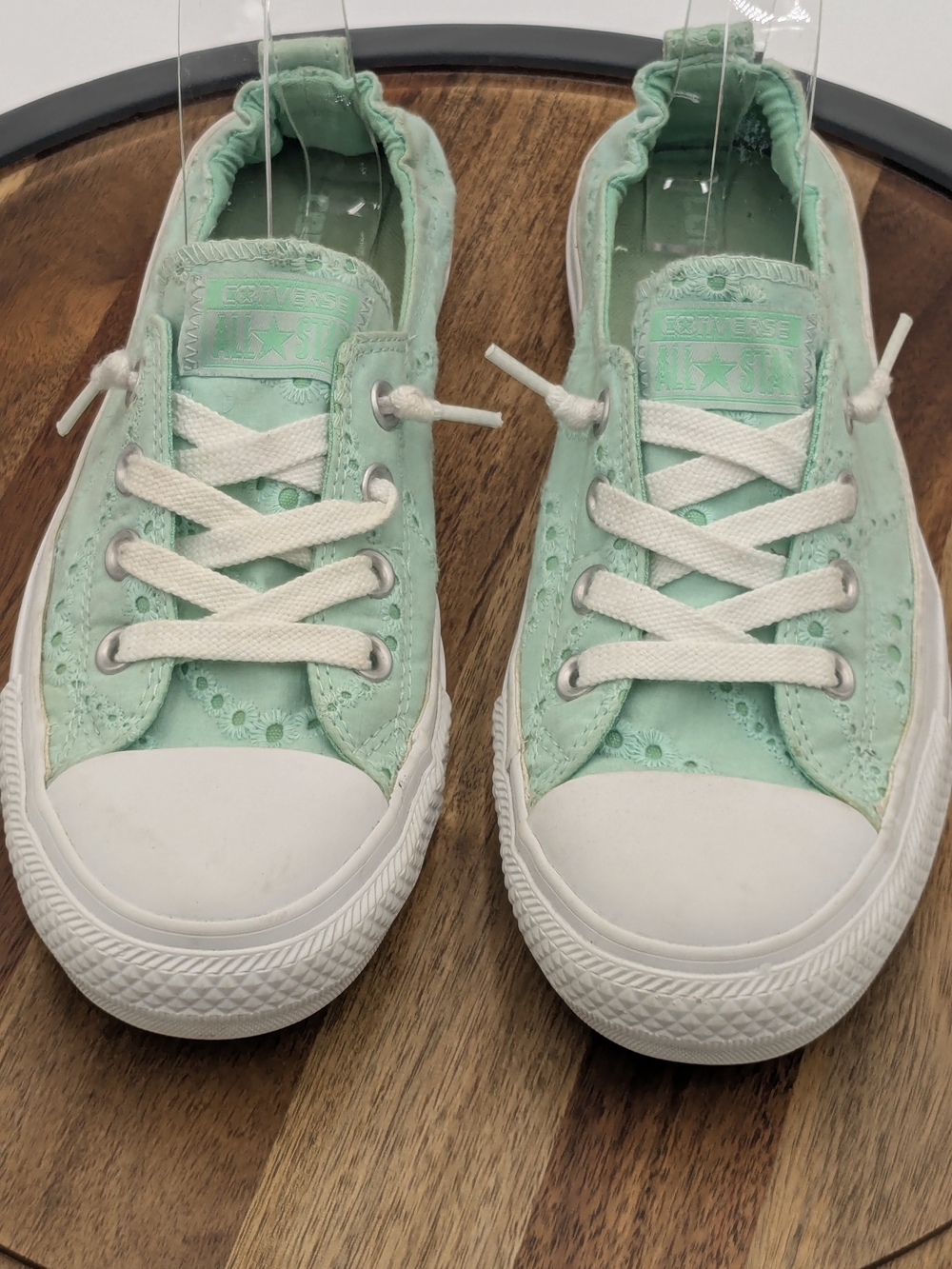 Converse Chuck Taylor All Star Shoreline Slip On Eyelet Mint Green Sneakers Sz 9